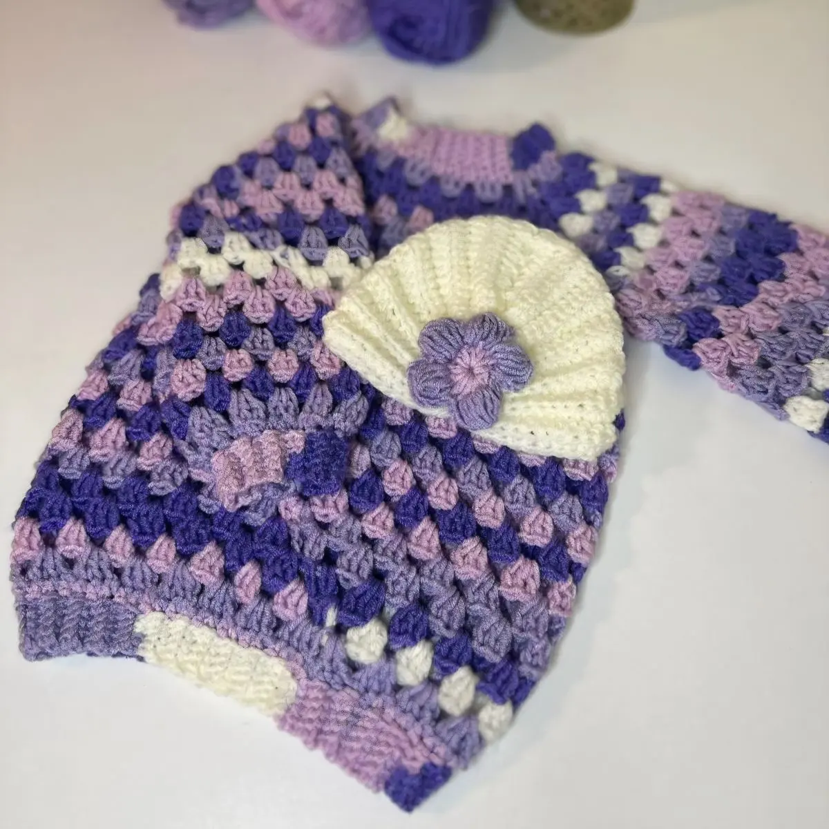 Sweater and hat baby set