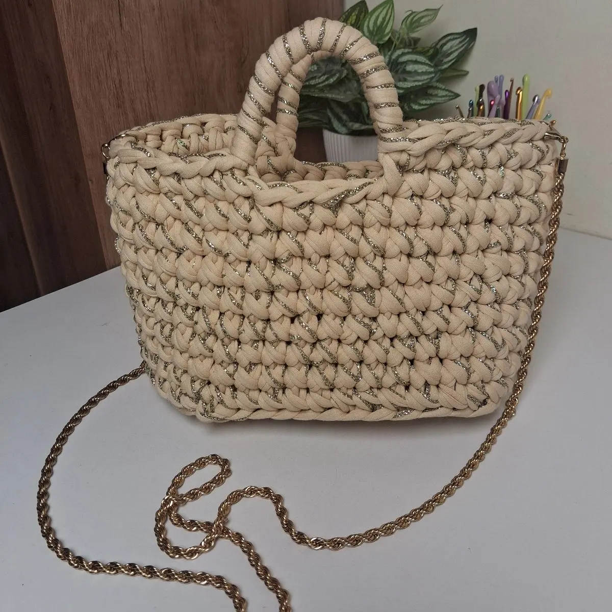 Golden thread bag